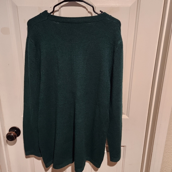 Soft Surroundings Green Chunky Pullover Sweater Holiday Christmas Large - Picture 6 of 7
